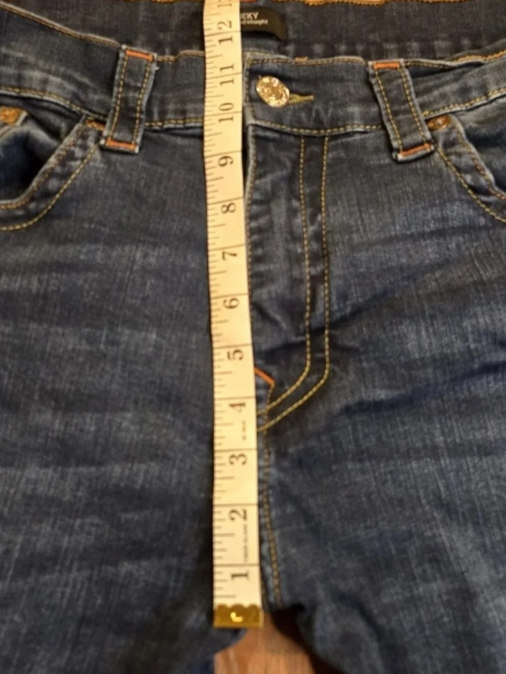 True Religion Ricky Relaxed Straight Jeans Dark Wash Stretch - Men's Size 38x29